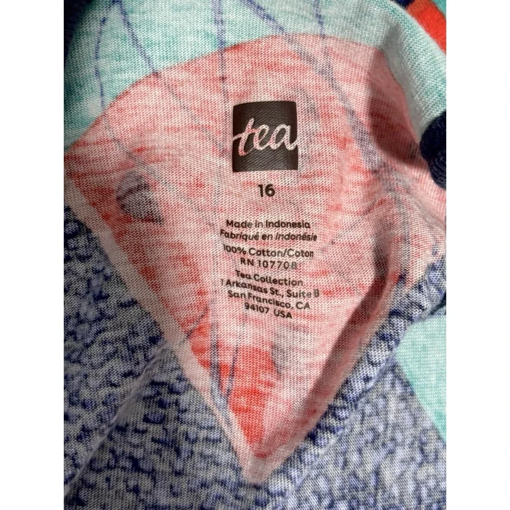 Tea Collection Sleeveless Cross-back Romper Kids S16, Wax Print Watermelon, Blue